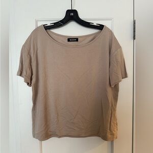 NAADAM Women's Casual Short Sleeve Beige Tee